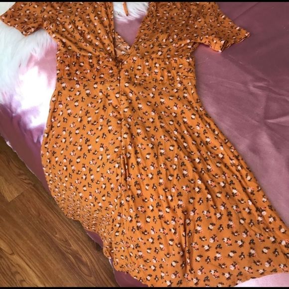 Forever 21 Mustard Flowy Woven Dress - Picture 5 of 7